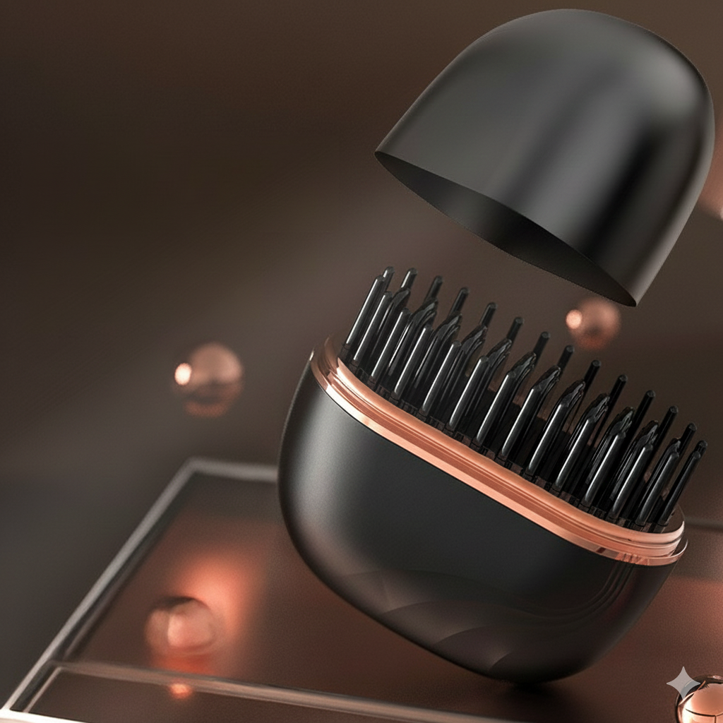 Mini Hårkam Med Värmefunktion - Nordic Glowing